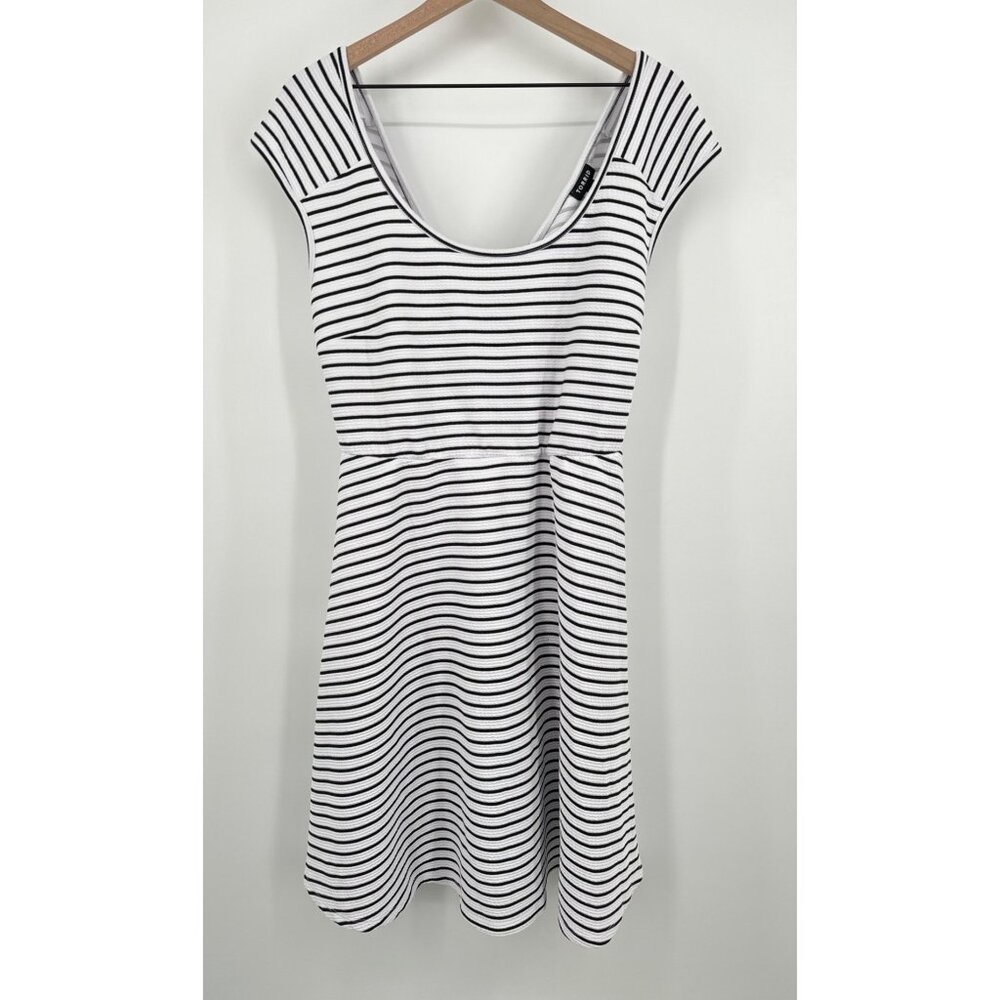 Torrid Black White Stripe Ribbed Mini Dress Women 2X Open Back Sleeveless Stretc